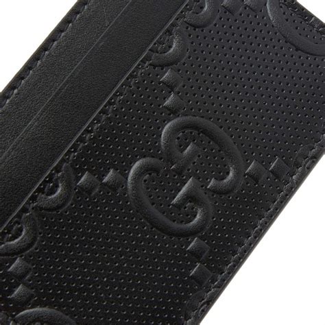 gucci men's gg signature leather card case|men gucci wallet with strap.